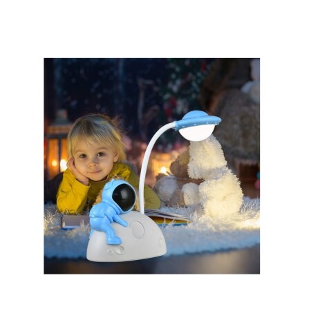 Lámpara Led Escritorio Diseño Astronauta Universo Binario AZUL