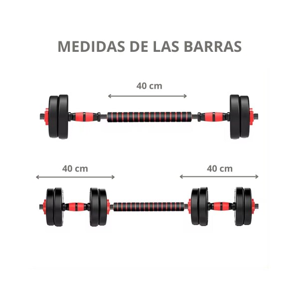 Set Mancuernas Ajustable Regulables 20kg Juego Kit 3 En 1 Disco Pesa Barra Imback Color Negro Y Rojo Set Mancuernas Ajustable Regulables 20kg Juego Kit 3 En 1 Disco Pesa Barra Imback Color Negro Y Rojo