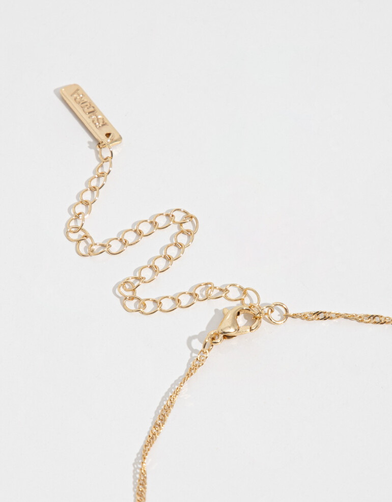 Cadena Corta con Dije Strass Collar Con Dije De Gota - Dorado