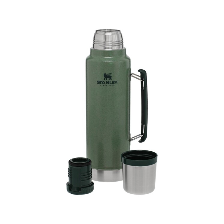 Termo Stanley Classic 1.4 L con Asa Plegable y Tapón Cebador Verde