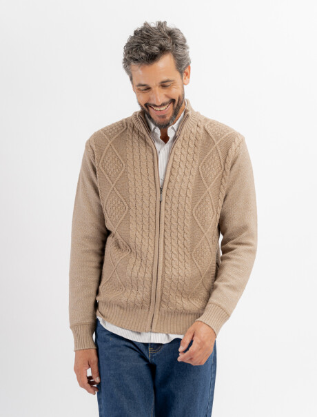 Campera tejida Ombu beige