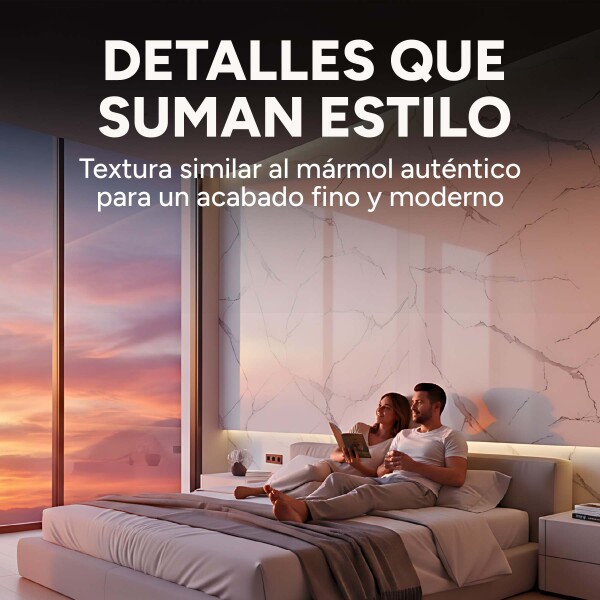 Placa PVC Símil Mármol 2,44x1,22m 3mm Resistente Agua Calor Mármol Blanco Gris Claro 1