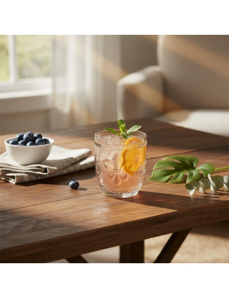 VASO VIDRIO LABRADO 350ML INCOLORO FLOR DE LIS VASO VIDRIO LABRADO 350ML INCOLORO FLOR DE LIS