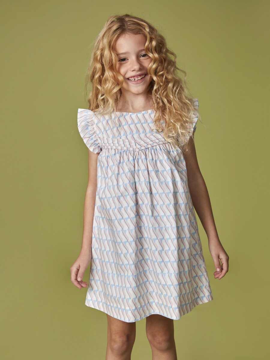 Vestido Estampado Geometrico Piedra