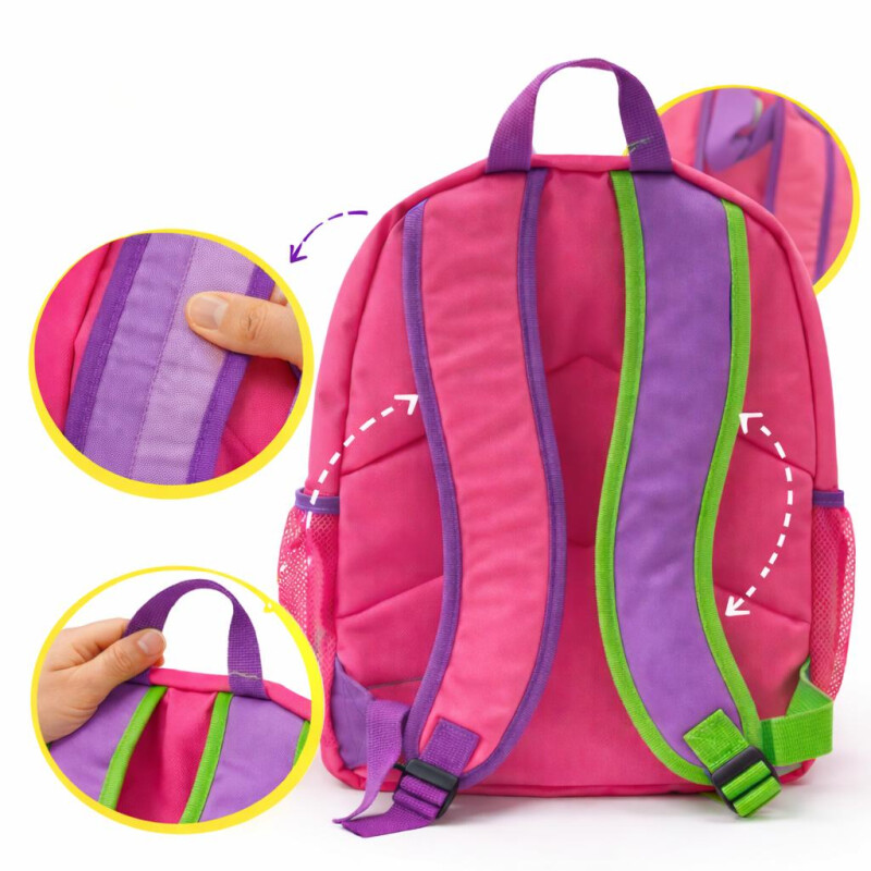 Mochila Infantil Escolar para Niña 40 cm con Bolsillo para Botella y Estampado Colorido Mochila Infantil Escolar para Niña 40 cm con Bolsillo para Botella y Estampado Colorido