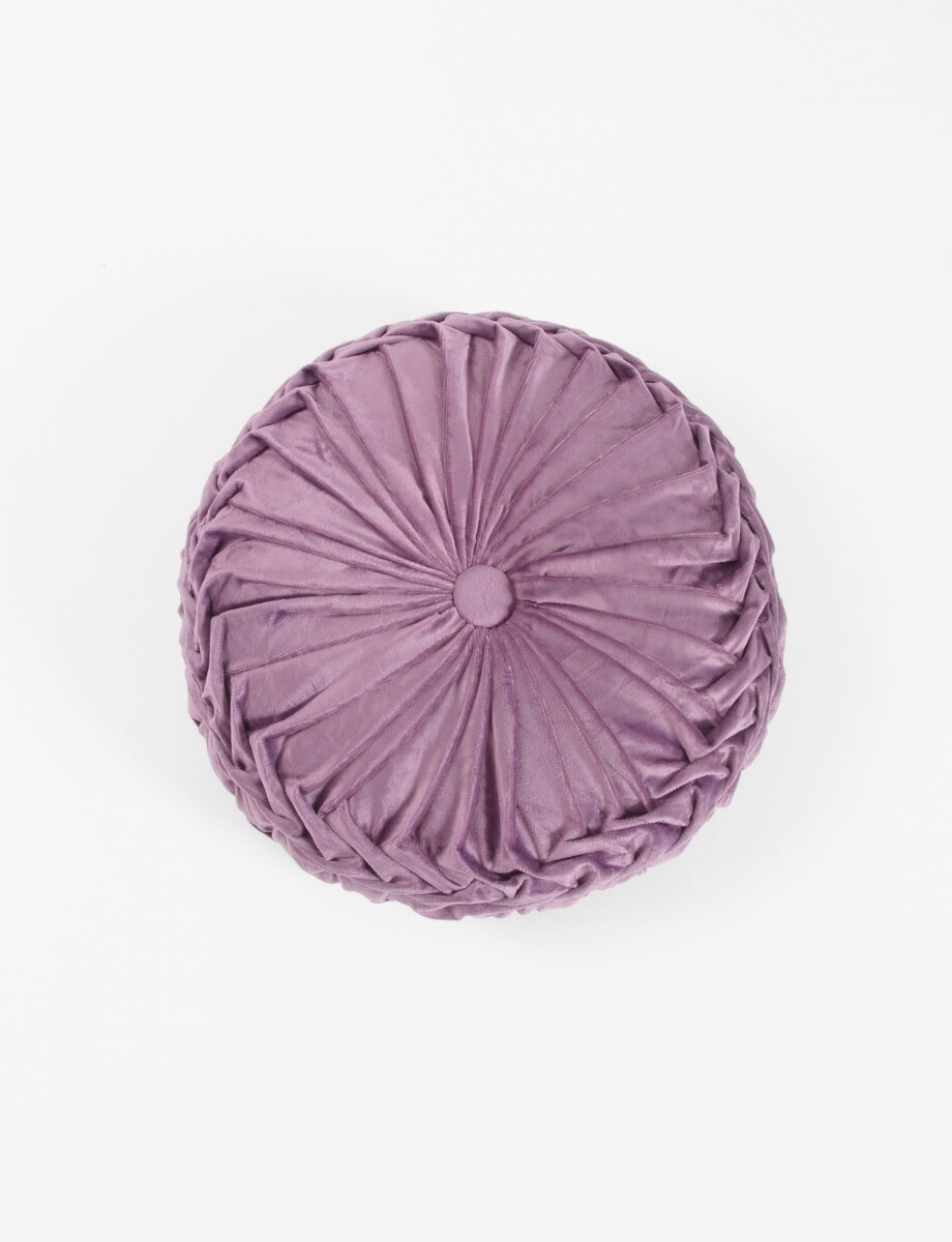 Almohadón circular pliegues - lila 