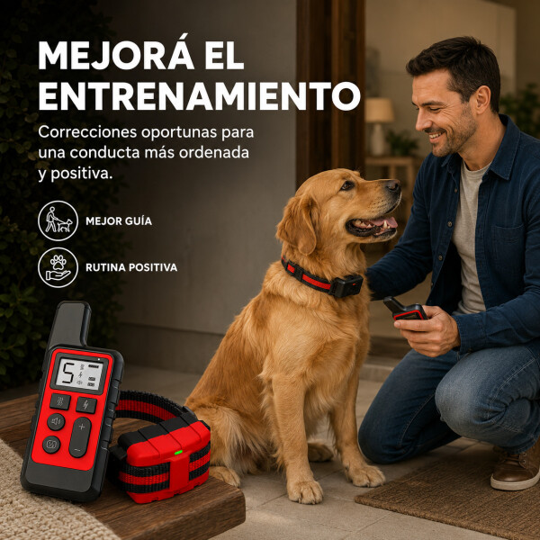 Collar Antiladridos Control Remoto Sumergible Entrenamiento Variante Color Rojo