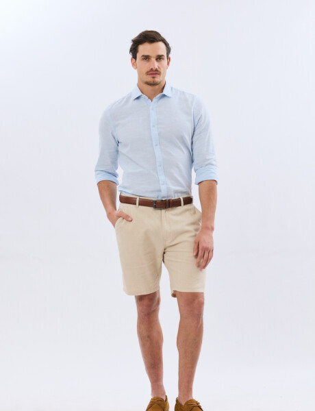 BERMUDA CLASICA DE LINO Beige
