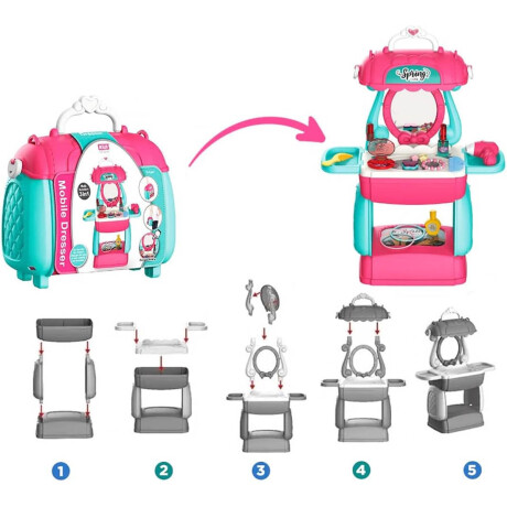 Set Tocador Infantil En Valija Juego Belleza + 26 Accesorios Jug007007