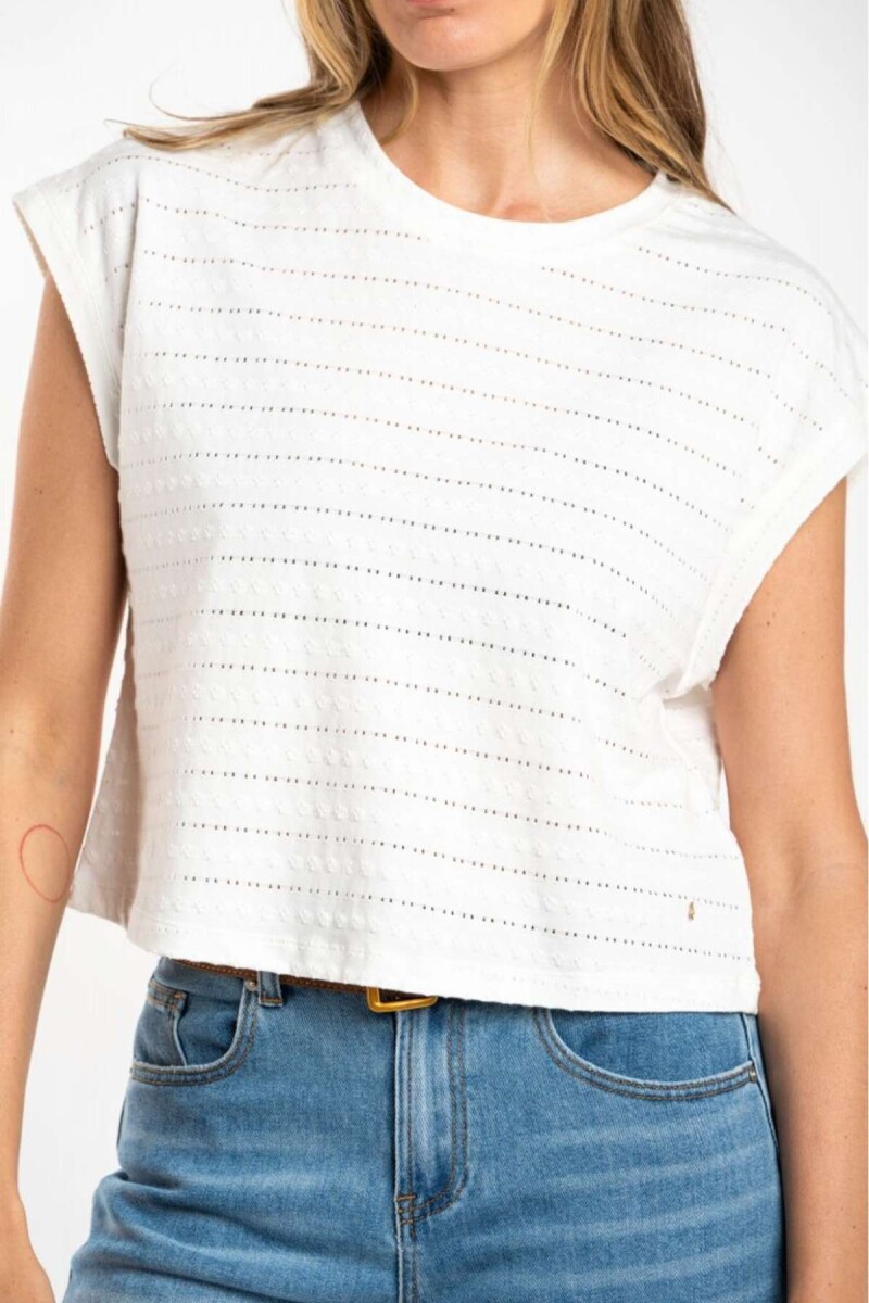 Remera Manga Corta Texturada Algodn - Nacar 