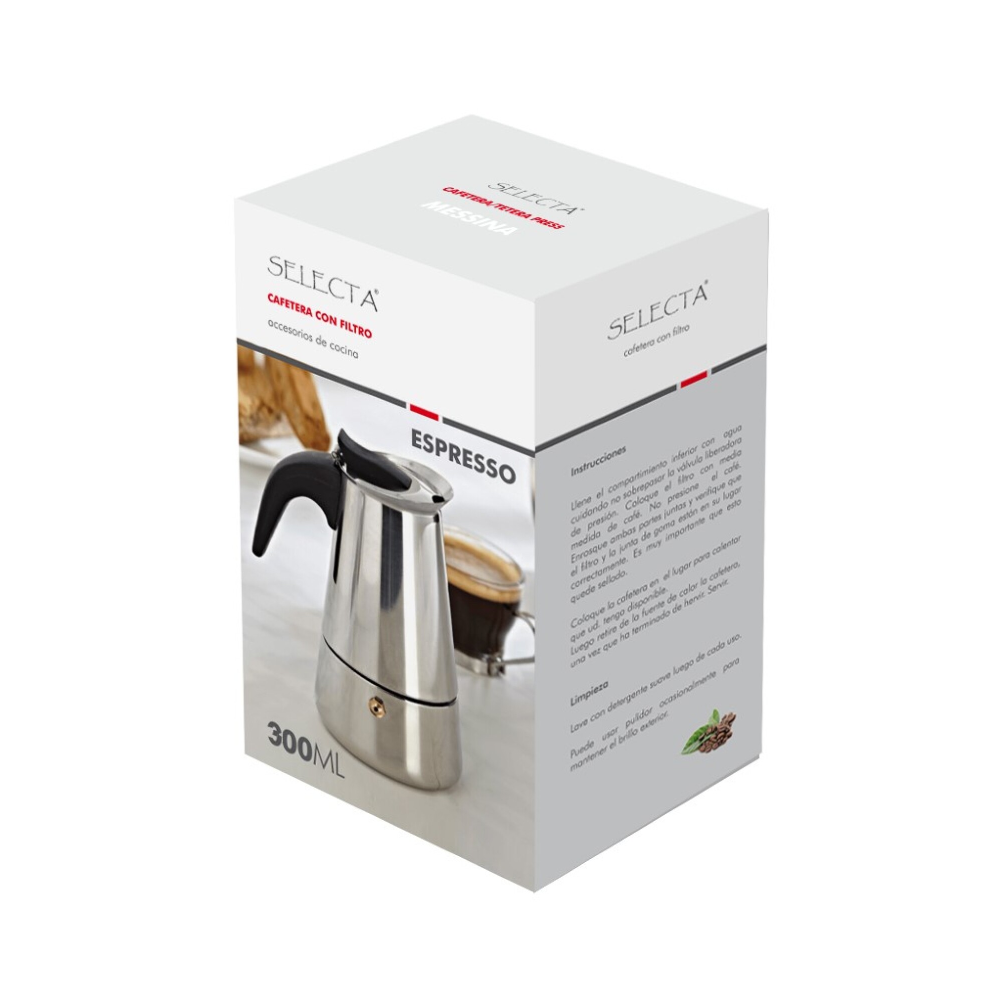 Cafetera Italiana Alum. Plata 300 ml 6 Tazas — Multiplast