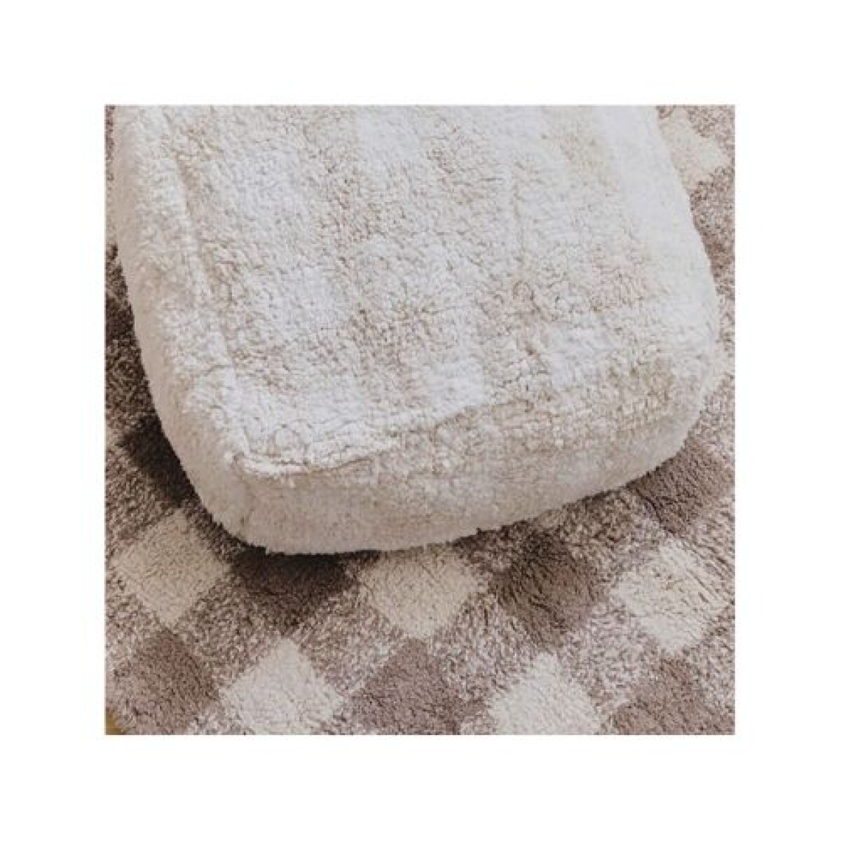 Pouf Lavable - Vichy - Ivory - Lorena Canals 