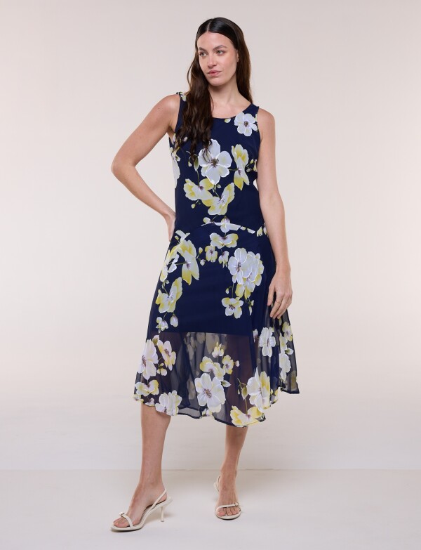 Conjunto Gasa Vestido & Capa AZUL