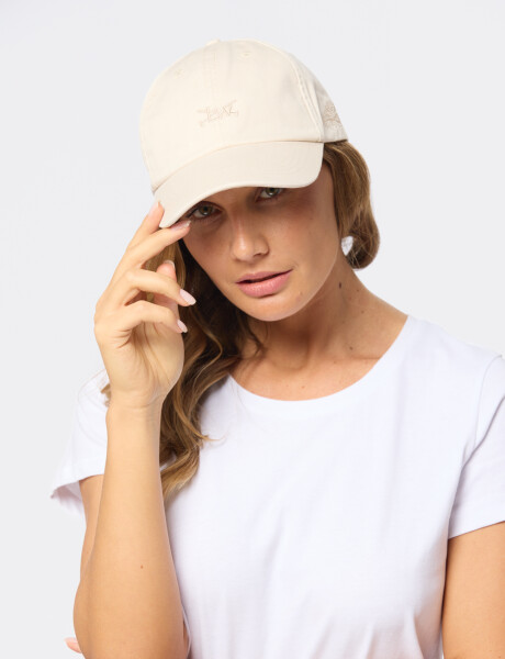 GORRO CON VISERA DE LONA Beige