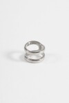 Anillo acero doble plateado