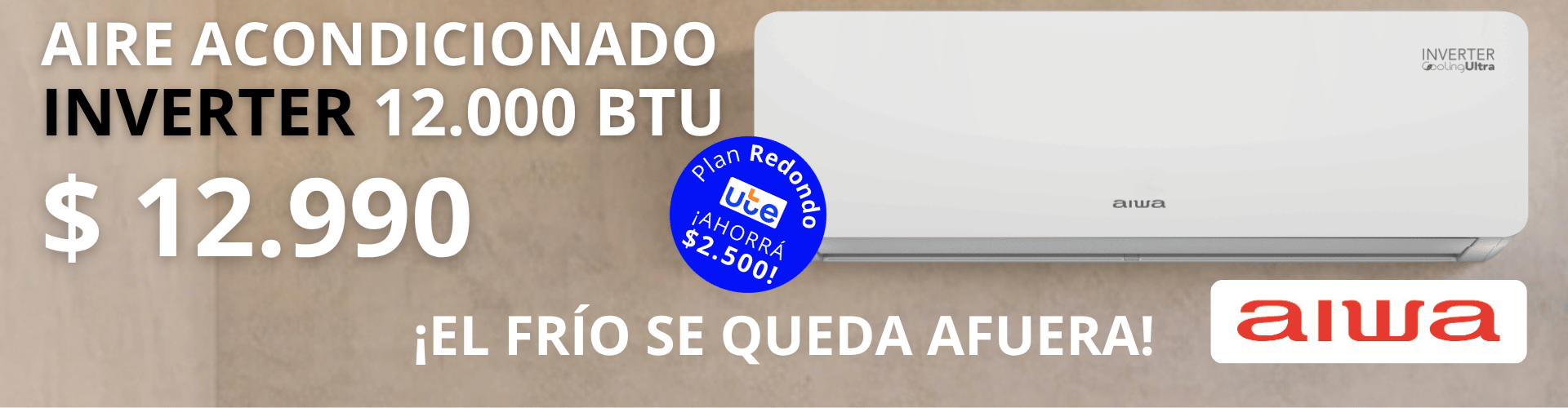 Aire Acondicionado AIWA 12000 inverter