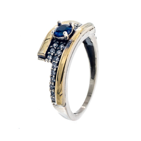 Anillo de Plata 925, Double y circonias Anillo de Plata 925, Double y circonias