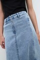 Maxi falda de jean bicolor jean medio