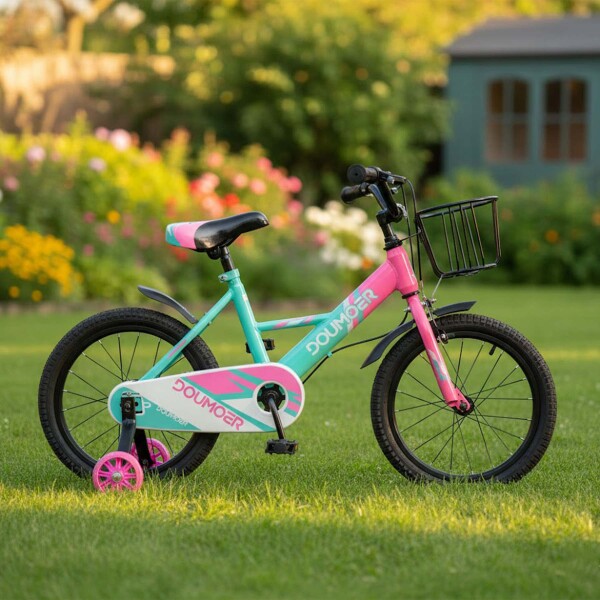 Bicicleta Infantil Doumoer R16 Canasto Parrilla Guardabarros Verde 1
