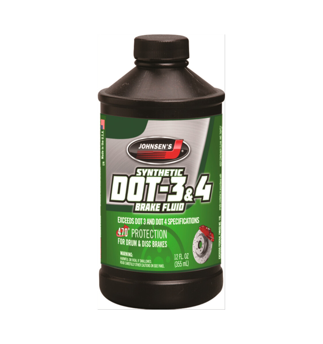 QUIMICOS VARIOS - LIQUIDO DE FRENO 355mL DOT-3 & 4 JOHNSEN'S 
