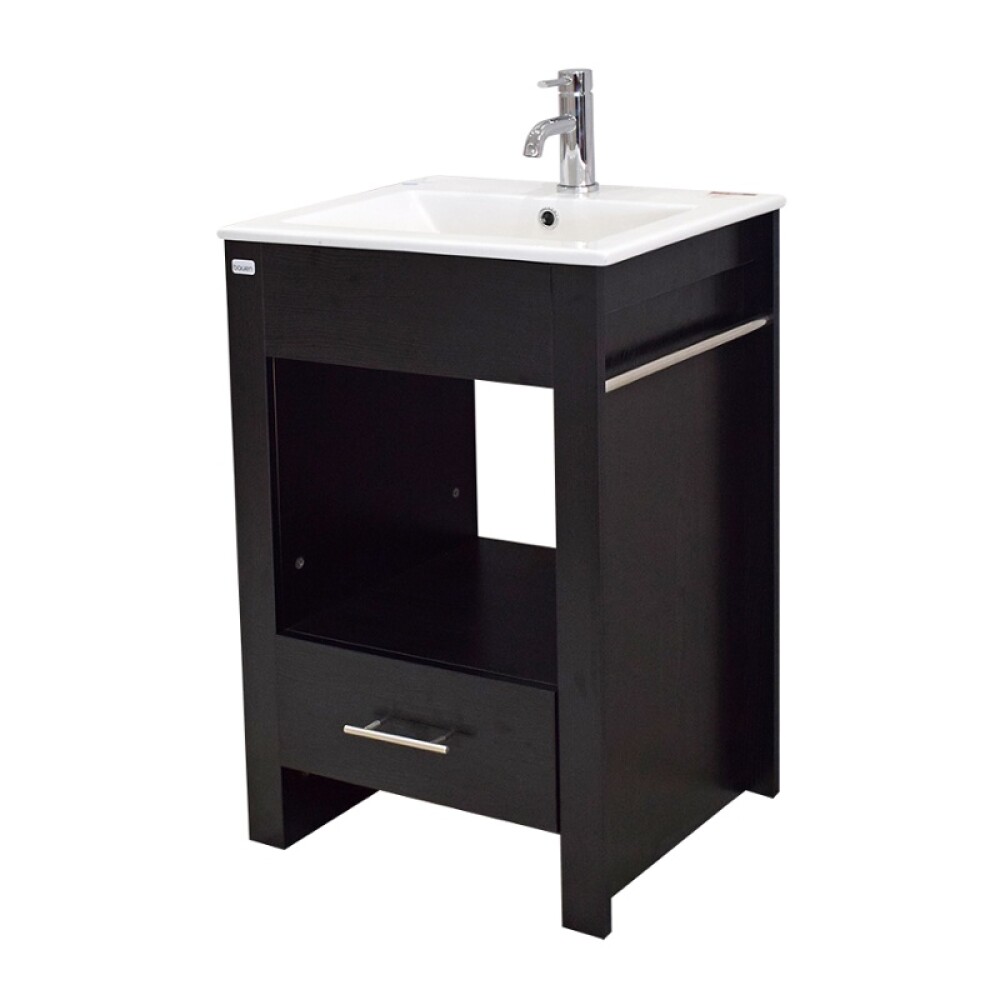 MUEBLE DE BAÑO EMV172N NEGRO CON BACHA DE LOZA Mueble De Baño Emv172n Negro Con Bacha De Loza