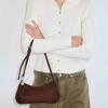 Cartera al hombro Liam Oxido efecto gamuza Chocolate