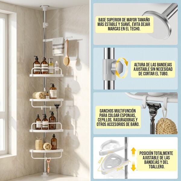 Estante Para Baño Mueble Esquinero Barral Organizador Ducha Toallero Imback HBA001 Estante Para Baño Mueble Esquinero Barral Organizador Ducha Toallero Imback HBA001