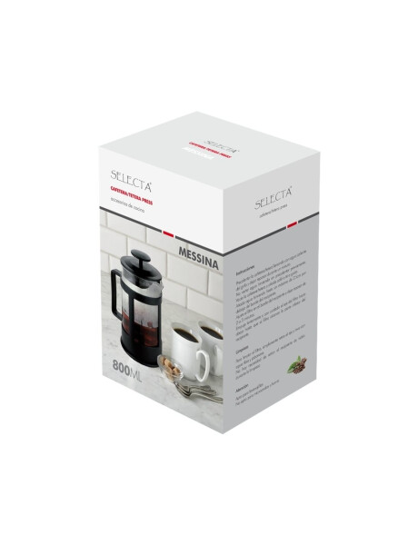 CAFETERA/TETERA 800ML EN VIDRIO Y PLASTICO MESSINA CAFETERA/TETERA 800ML EN VIDRIO Y PLASTICO MESSINA