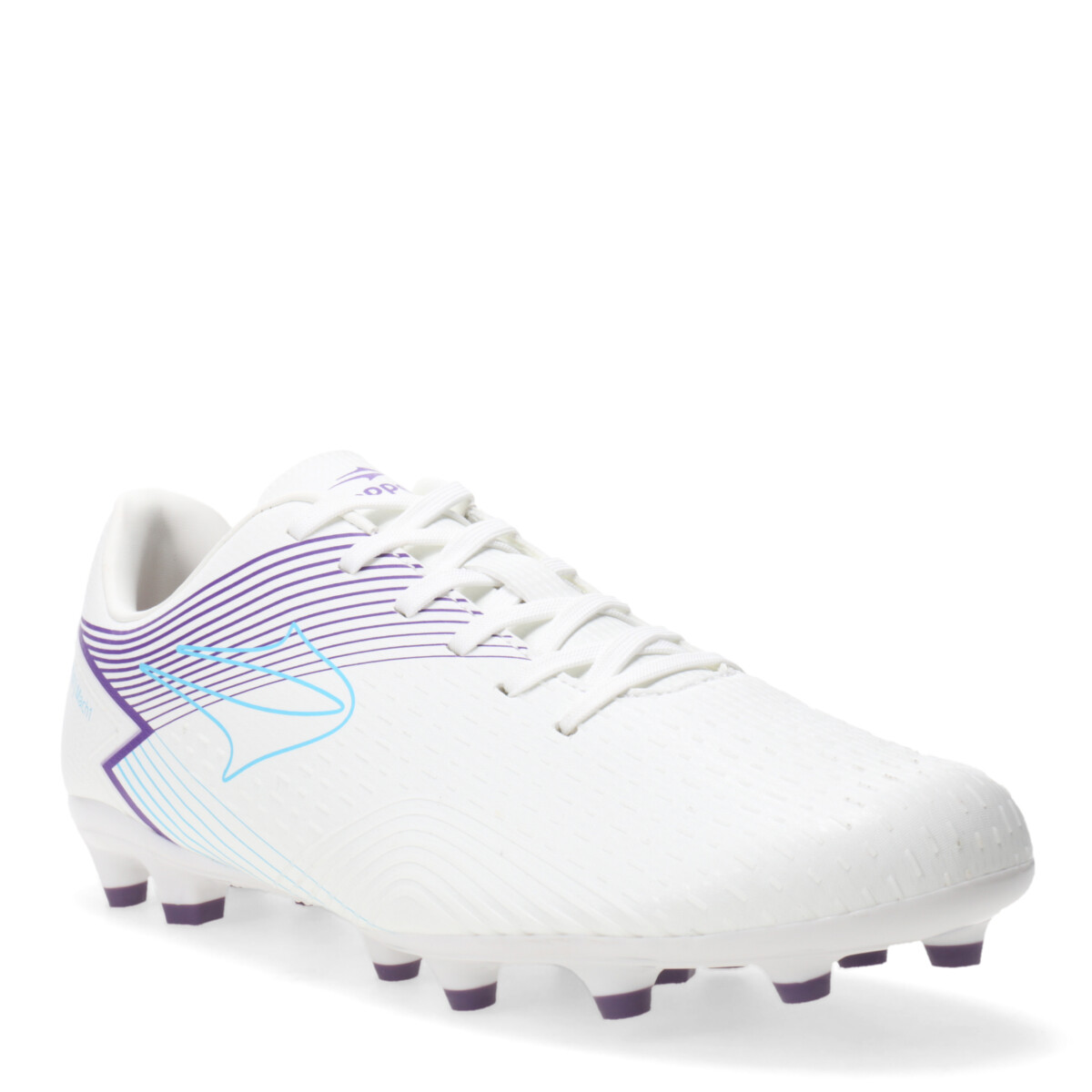 Championes de Hombre Topper Fútbol 11 Stingray III Mach 1 FG - Blanco - Violeta - Celeste 