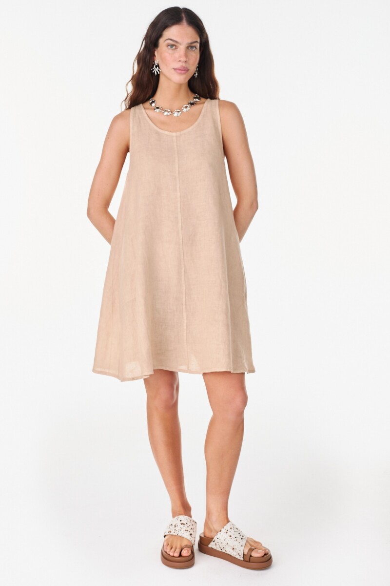 Vestido Diario Beige