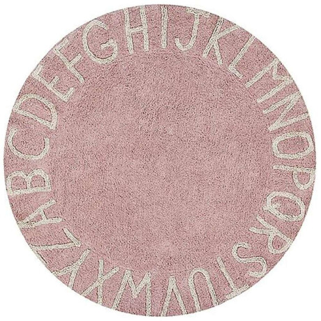 Alfombra Redonda Pop 100Cm Rosa Letras