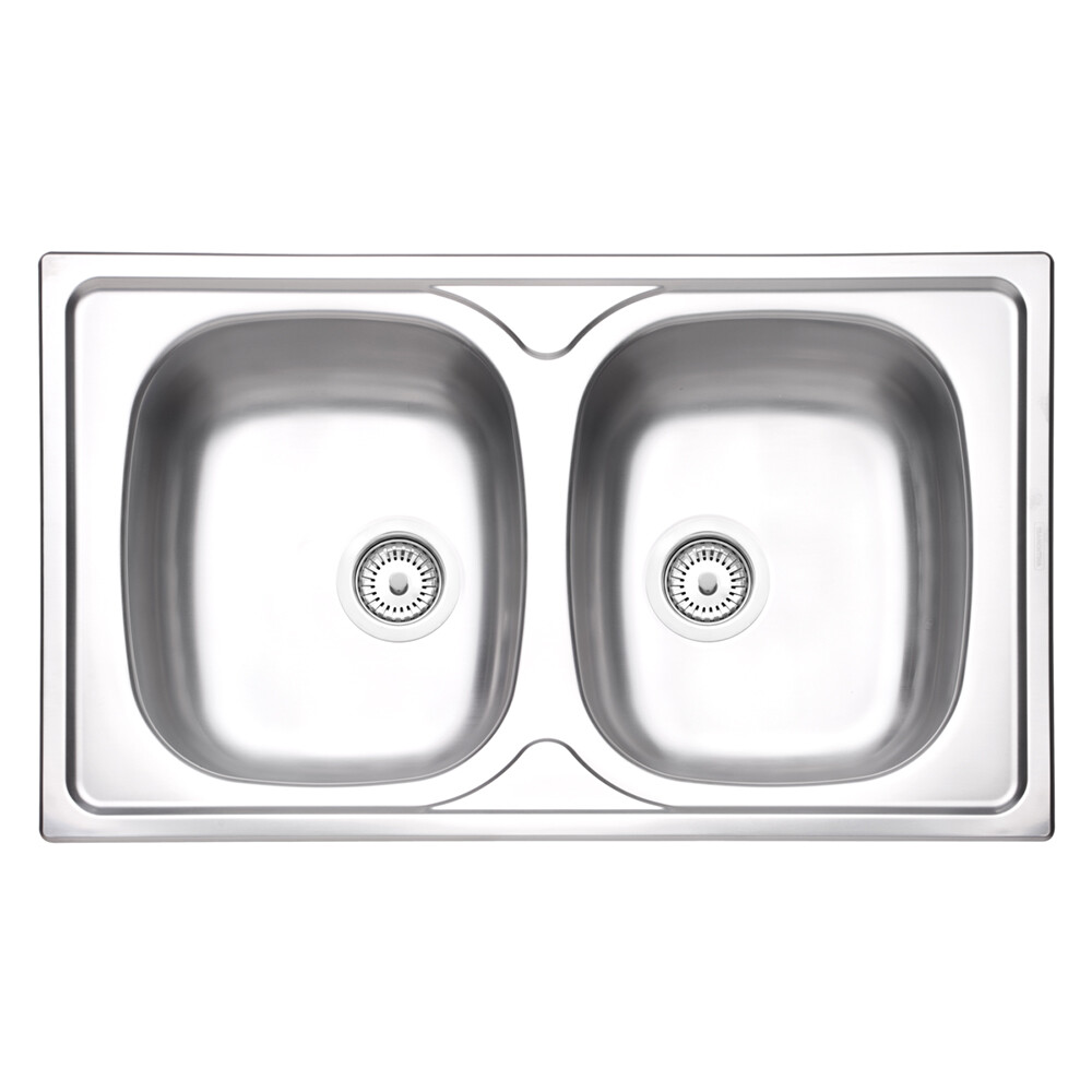 PILETA DOBLE ACERO INOXIDABLE 304 TERMINACIÓN MATE 86X50 CM TRAMONTINA Pileta Doble Acero Inoxidable 304 Terminación Mate 86x50 Cm Tramontina