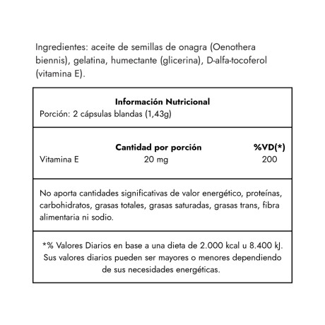 Aceite de Onagra + Vitamina E - Ana Maria Lajusticia Aceite de Onagra + Vitamina E - Ana Maria Lajusticia