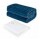 Set Invierno Manta Frazada Polar 1 Pza + Calienta Cama CuorI Azul