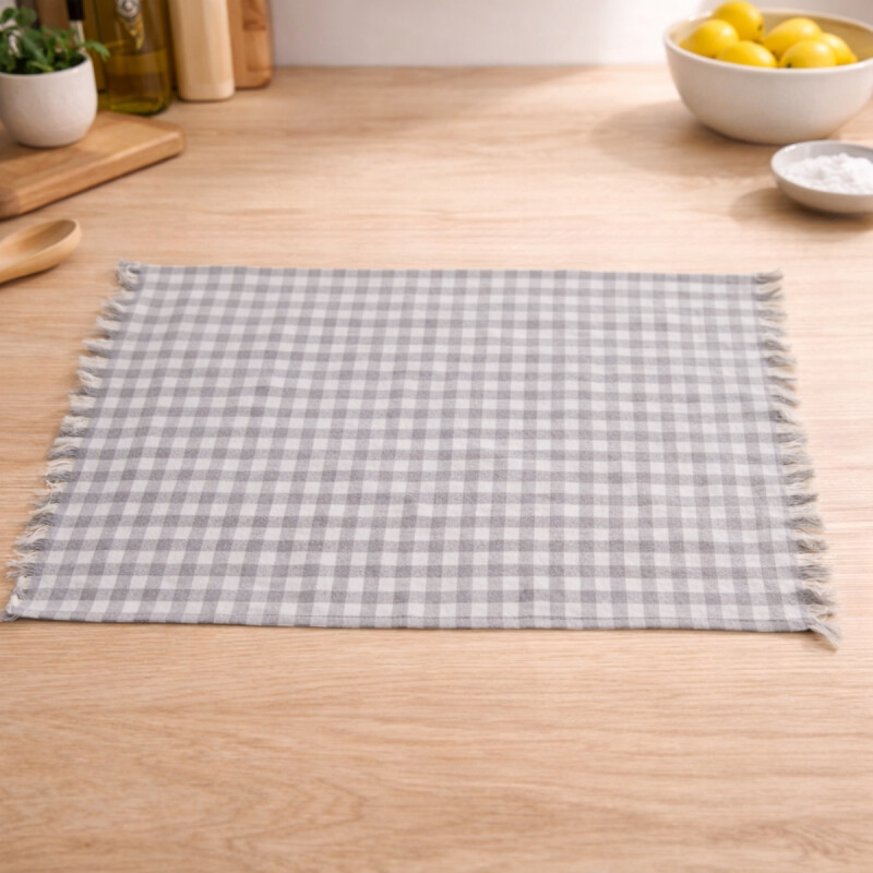 Set x2 Repasador Algodón 40x60cm CUADRADO GRIS