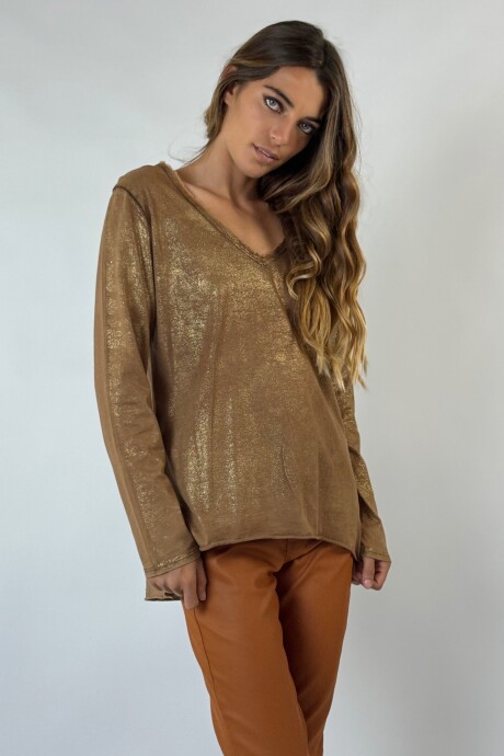 BLUSA CIRA DORADO - MARRÓN