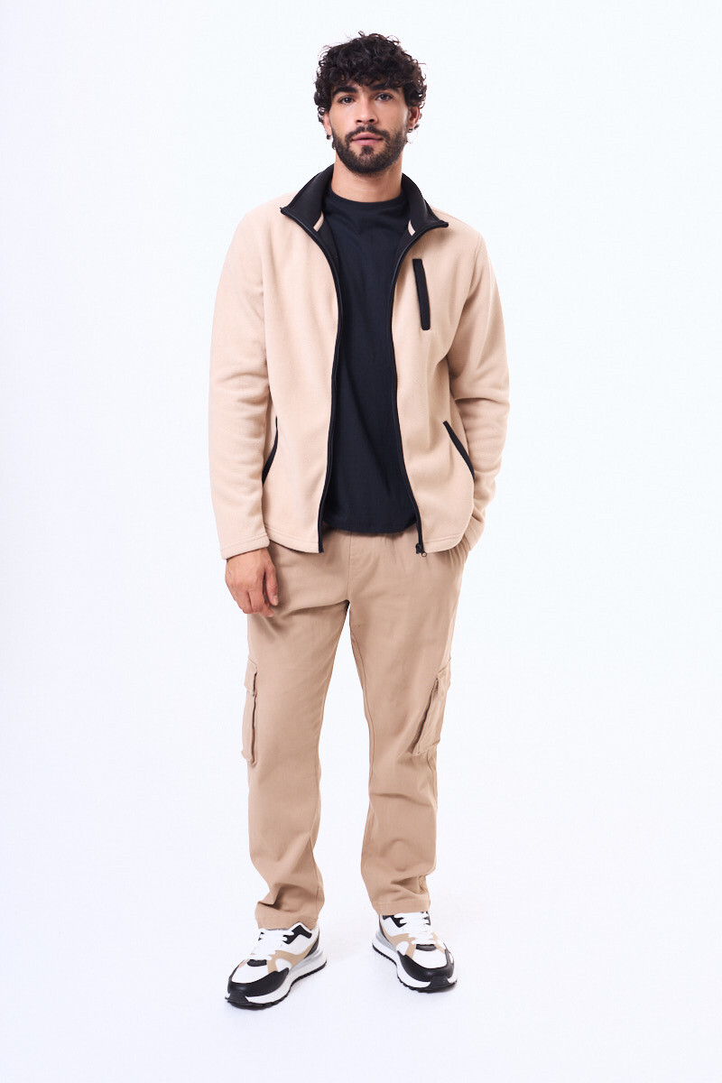 Pantalon de gabardina Durazno Beige