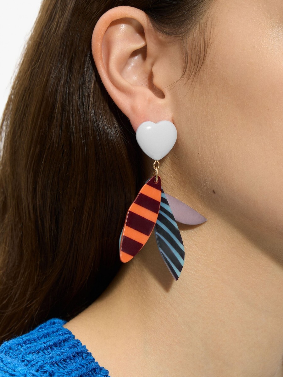 Pendientes Asimétricos Con Cuentas Multicolor multicolor