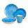 Juego Vajilla Cerámica 16P Platos Llanos Hondos Tazas 385ml Azul