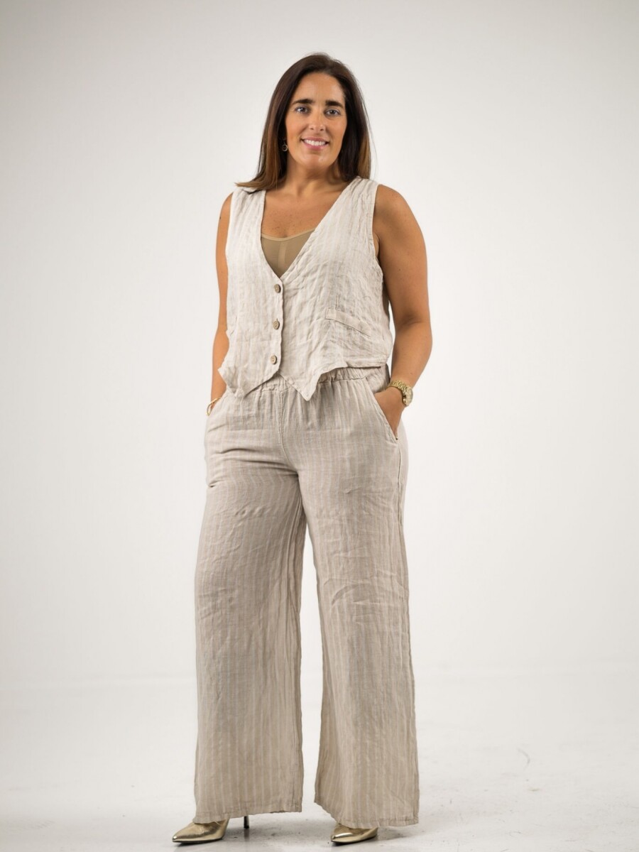 Conjunto 100% lino Beige