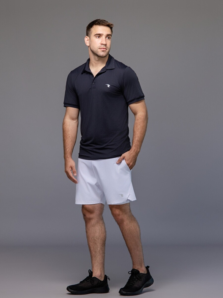 Remera masculina de microfibra con Cuello. - Gris. 