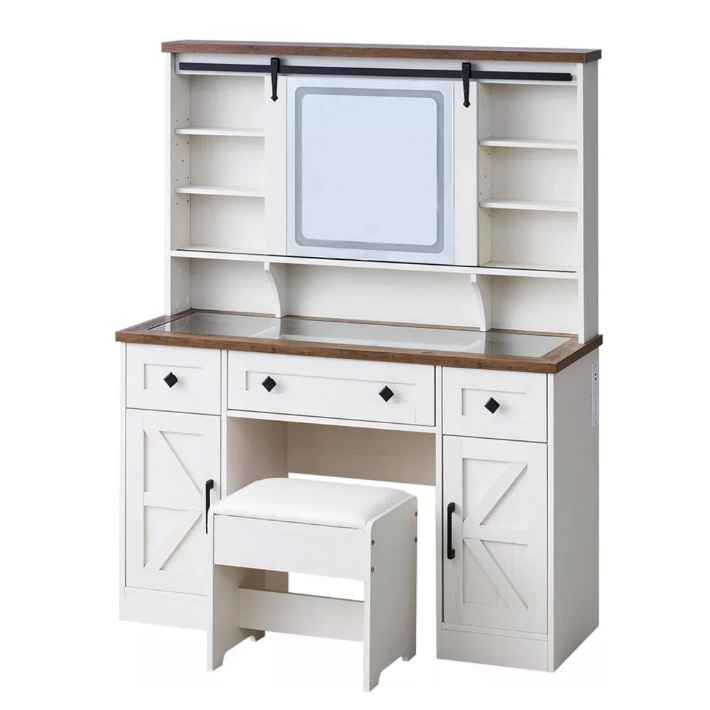 ARMARIO TOCADOR CON ESPEJO Y LUZ - INCLUYE BANQUETA ARMARIO TOCADOR CON ESPEJO Y LUZ - INCLUYE BANQUETA