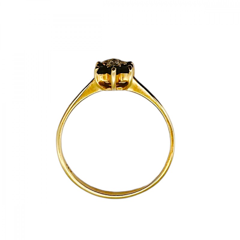 Anillo Flor-Oro Bajo-Piedra Zafiro y Zirconia-AN8125 conpiedra