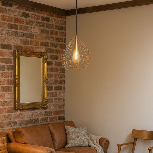 Colgante vintage reja cobre 1XE27 Ø31 CARLTON EG0224