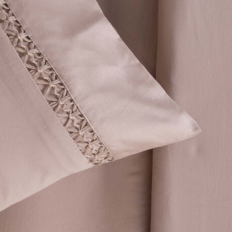 JUEGO DE SÁBANAS 1 PLAZA ALGODON MARRON FLORAL LACE 200H CAMEL