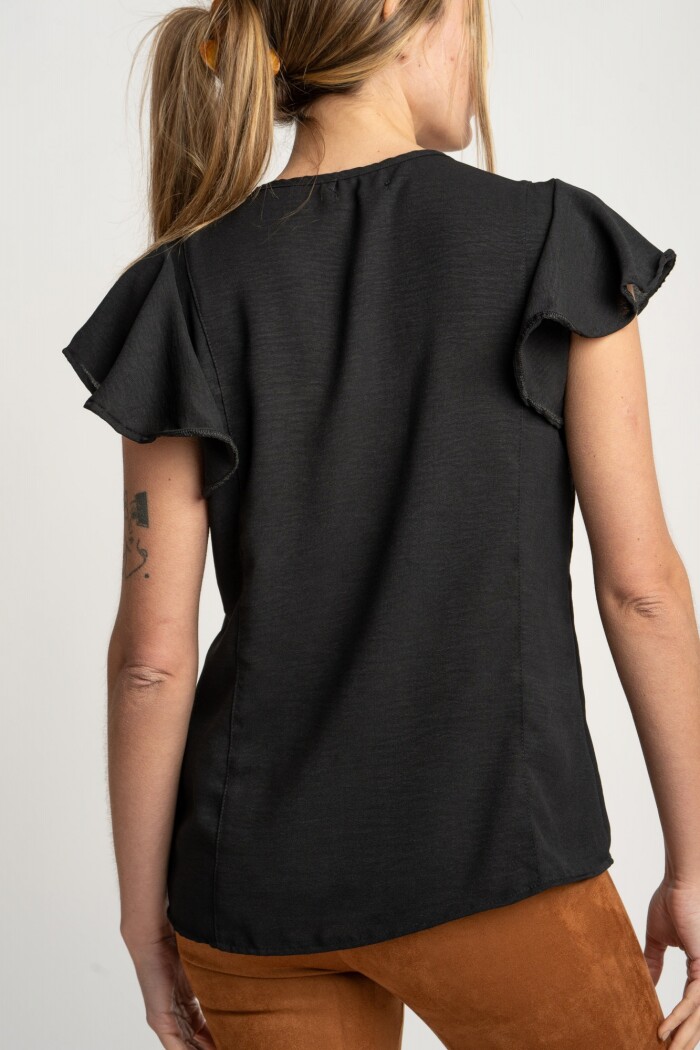 Blusa Escote V Negro