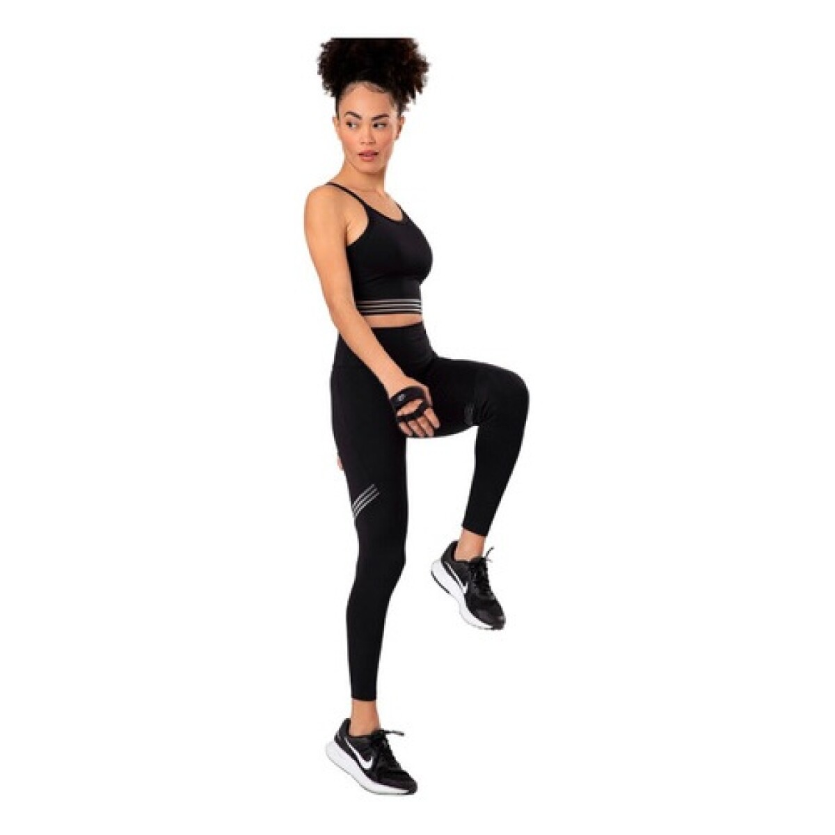 Calza legging deportiva para dama Graphene Negra y Gris 