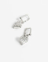 Aros Colgantes Cortos Strass Aros Colgantes Corazón Strass - Plateado Rodio