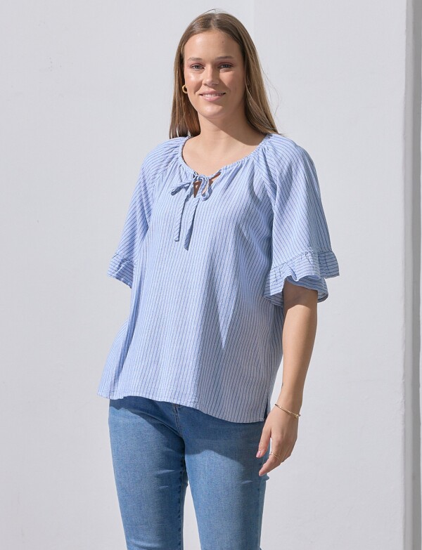 Blusa Lino CELESTE/MULTI