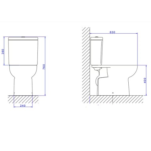 Inodoro con mochila VOGUE PLUS 25 cm Inodoro Con Mochila Vogue Plus 25 Cm